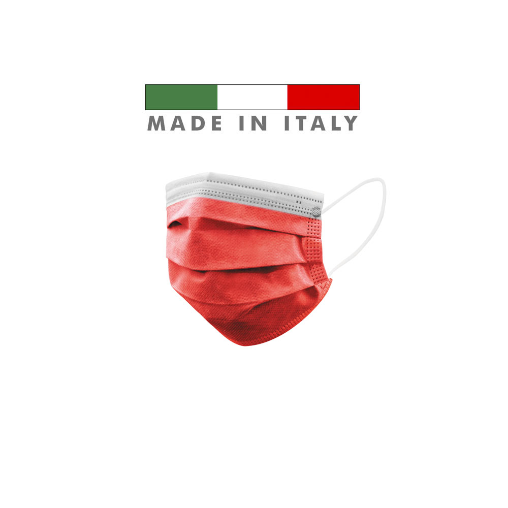 Mascherine Chirurgiche D. Medico Classe 1 EN 14683 Made In Italy Rossa Mascherine Chirurgiche D. Medico Classe 1 EN 14683 Made In Italy Rossa
