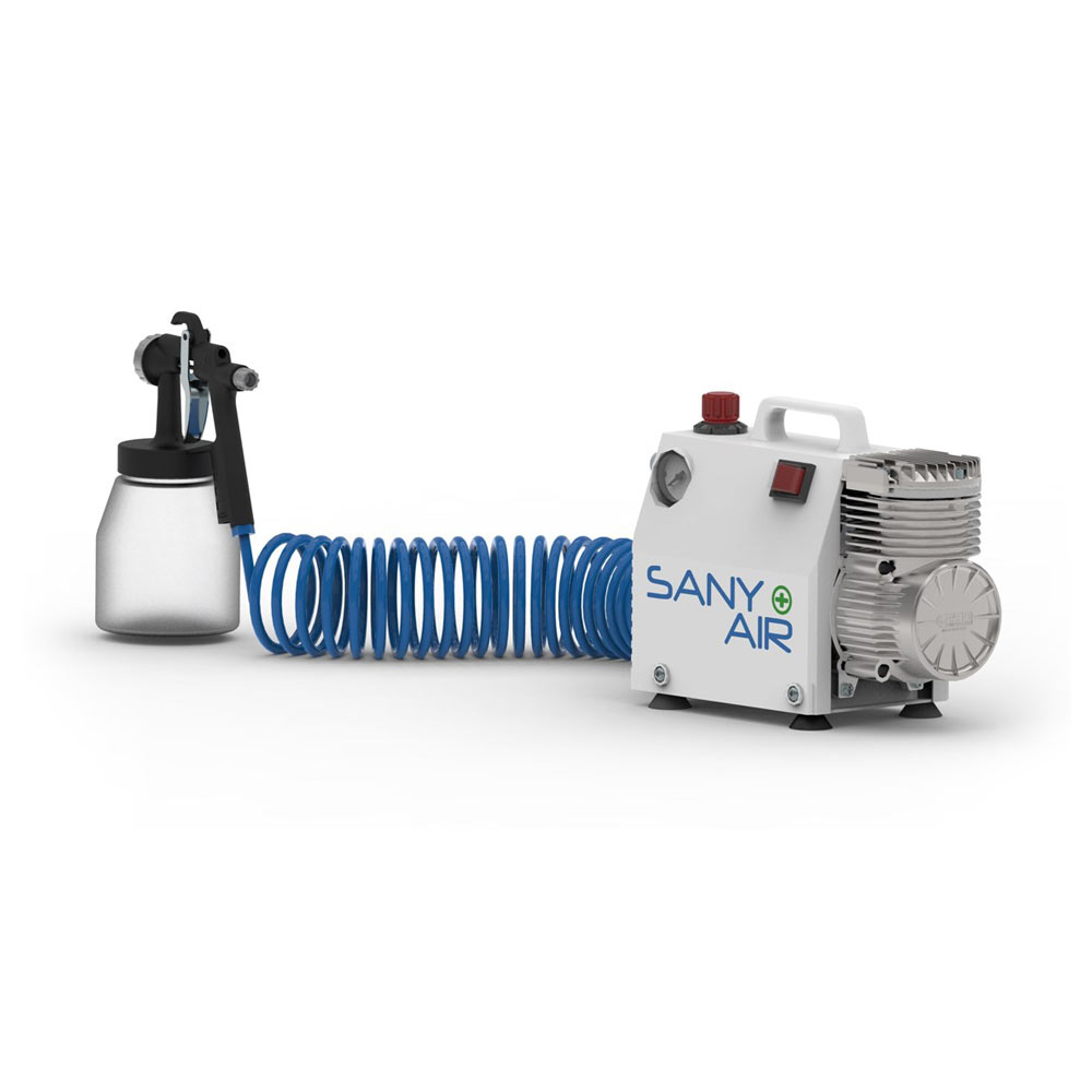 Sany + Air sistema di disinfezione ambientale con nebulizzatore e compressore portatile Sany + Air sistema di disinfezione ambientale con nebulizzatore e compressore portatile