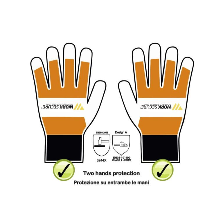 Work Secure Guanti antitaglio per Motosega Classe 1