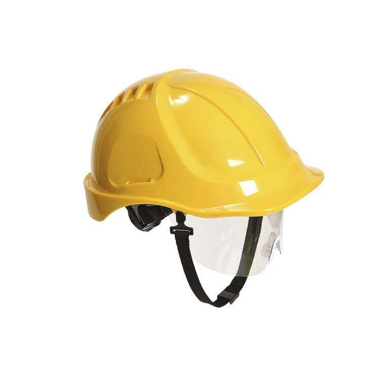Portwest Endurance Plus PW54YER elmetto da cantiere giallo con visiera