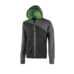 U Power Jupiter Asphalt Grey Felpa da lavoro con cappuccio e zip intera