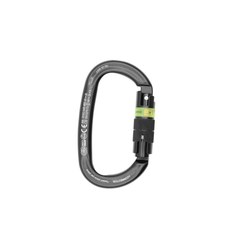 Kong I-Ovalone Alu Twist Lock Nero moschettone ovale in alluminio con NFC