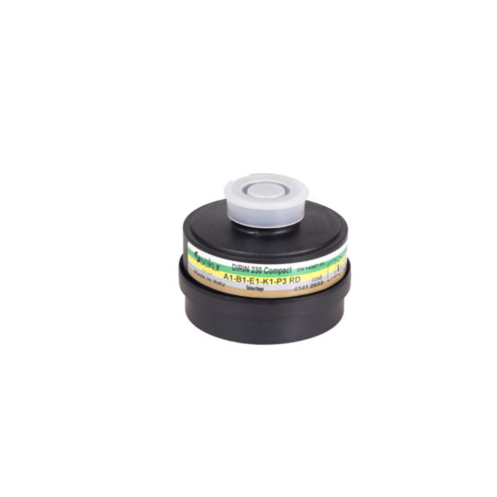 DPI Sèkur filtro combinato polivalente Dirin 230 Compact A1B1E1K1 P3 RD per maschere e semimaschere facciali DPI Sèkur filtro combinato polivalente Dirin 230 Compact A1B1E1K1 P3 RD per maschere e semimaschere facciali