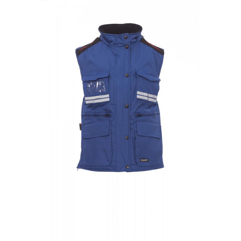 Payper Flight lady gilet da lavoro da donna multitasche invernale con cappuccio blu royal - DPI categoria I