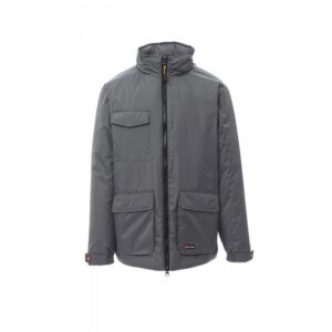 Payper Renegade Mid giacca da lavoro invernale lunga a tre quarti con cappuccio - DPI categoria I - Colore Grigio Smoke e Nero