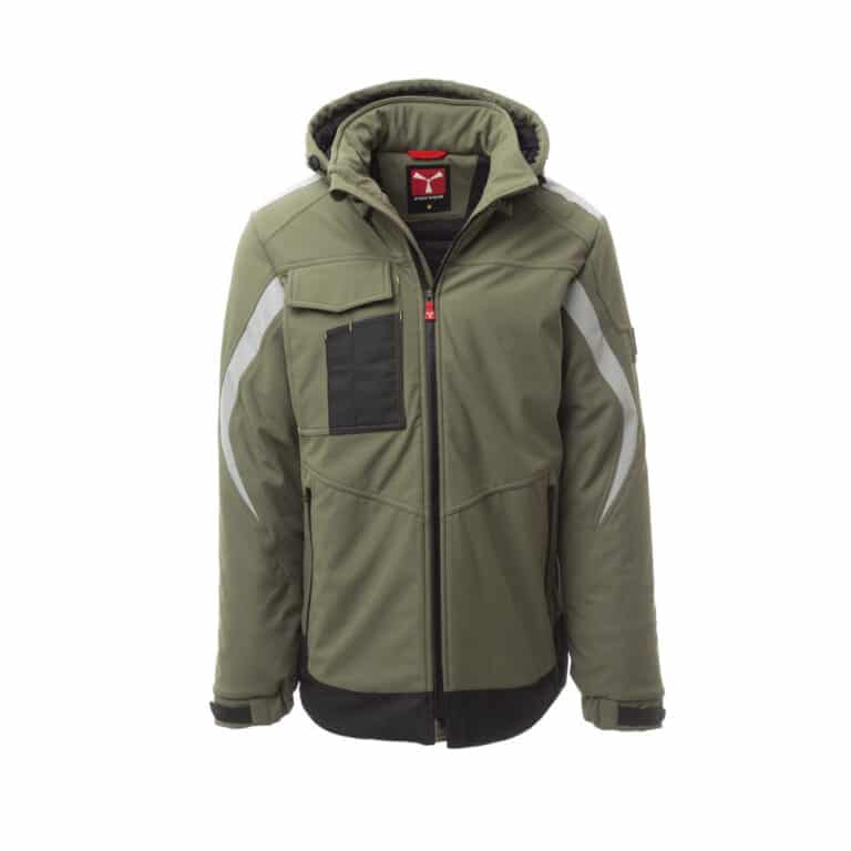 Softshell da lavoro imbottito Payper Wonder Pad certificato antifreddo EN 14058 Verde Militare/Nero