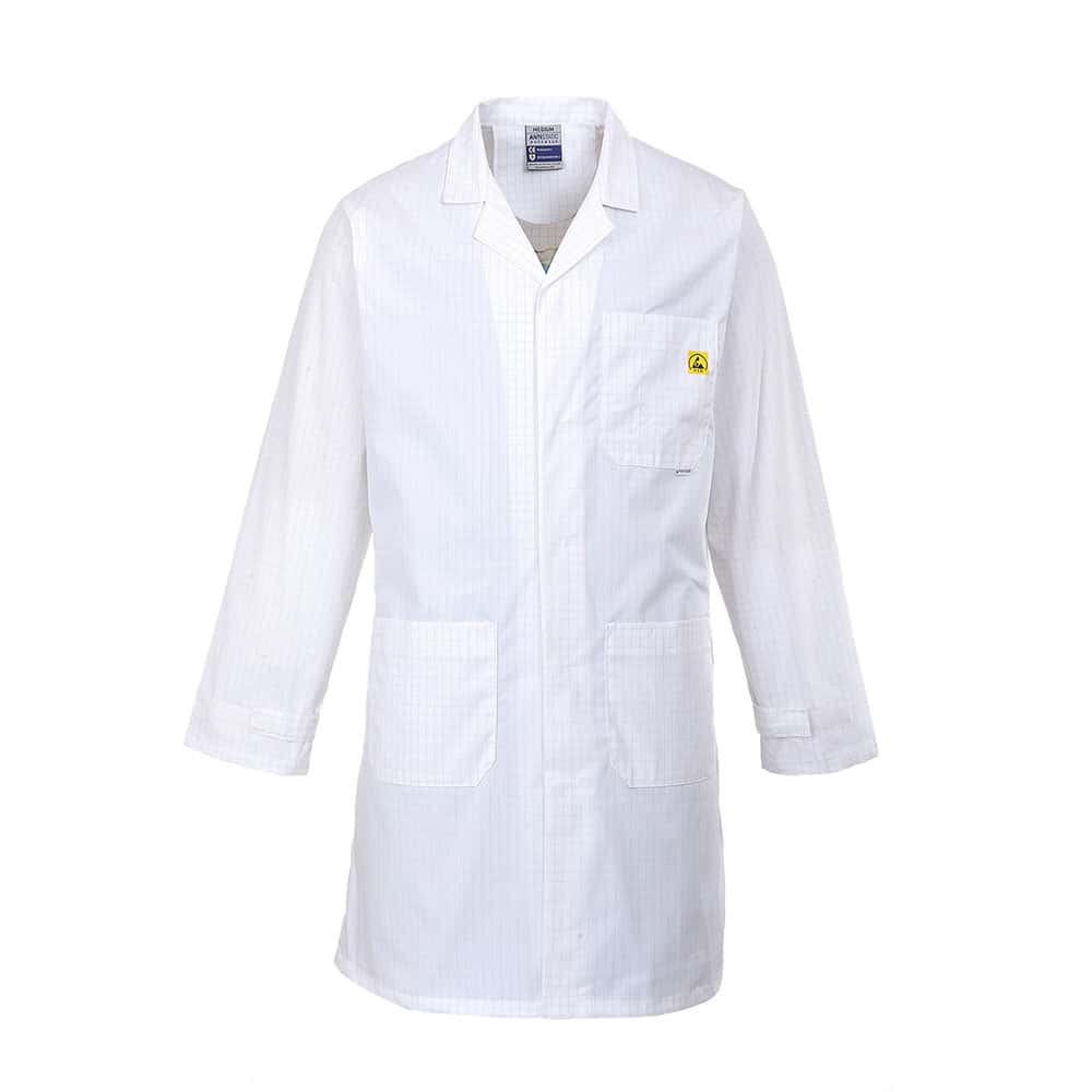 Portwest AS10 Camice da lavoro antistatico ESD certificato EN 61340 โ EN 1149 White (Bianco Portwest AS10 Camice da lavoro antistatico ESD certificato EN 61340 โ EN 1149 White (Bianco