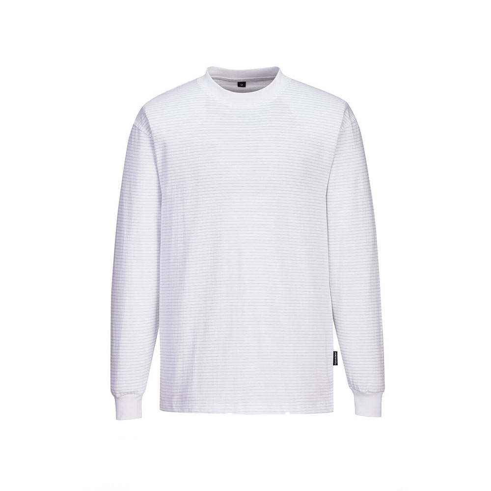Portwest AS22 t-shirt manica lunga antistatica ESD certificata EN 61340 โ EN 1149 White (Bianco) Portwest AS22 t-shirt manica lunga antistatica ESD certificata EN 61340 โ EN 1149 White (Bianco)