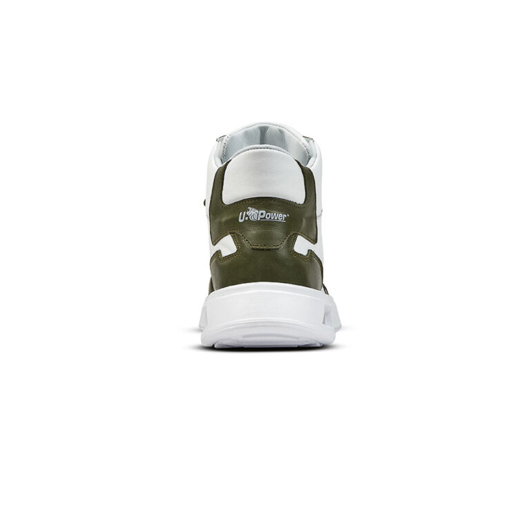 U Power EXA UB10089 Scarpa alta no Safety in pelle bianca e verde petrolio - EN 20347:2022 e OB SR