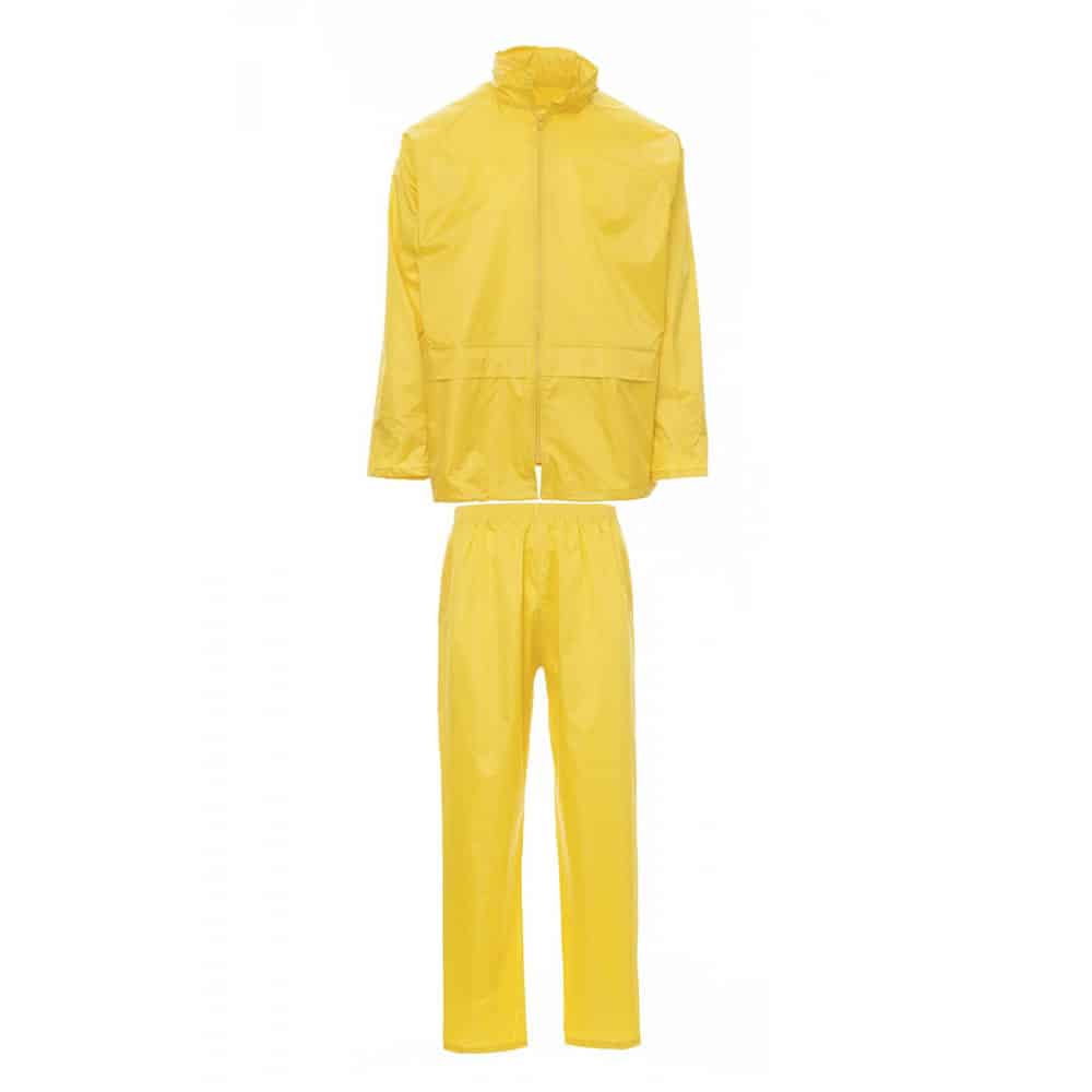 Completo impermeabile antipioggia da lavoro in PVC Payper Set-Nylon giallo - Codice 000357009301000 Completo impermeabile antipioggia da lavoro in PVC Payper Set-Nylon giallo - Codice 000357009301000