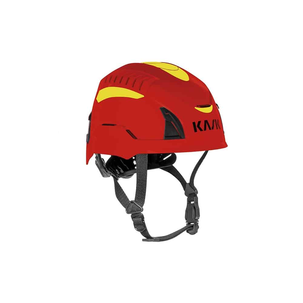 Casco areato antincendio boschivo Kask Quantum Cabrio rosso giallo Casco areato antincendio boschivo Kask Quantum Cabrio rosso giallo