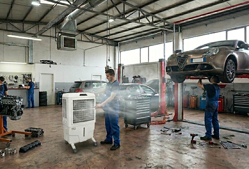 Raffrescatori evaporativi professionali Soluzioni ideali per magazzini, officine, cantieri e ambienti industriali